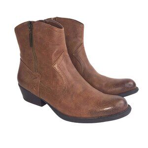 Studio Paolo Womens Brown Side Zip Ankle Booties US sz 8.5 EUC
